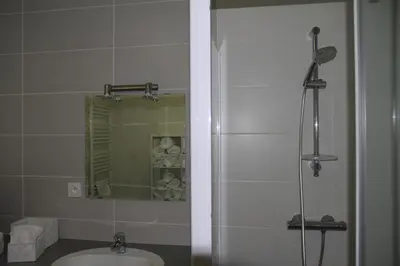Salle de bains dans l'établissement Gîte de La Saugiat