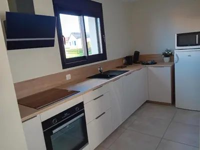 Cuisine ou kitchenette dans l'établissement Au Havre de paix