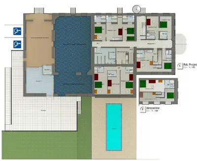 Plan de l'établissement La Fabrique des Ducs Vindihouses-piscine-64 pers