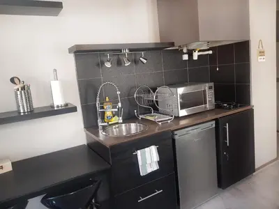 Cuisine ou kitchenette dans l'établissement Charmant studio au cœur de Dijon