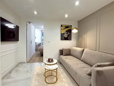 Coin salon dans l'établissement Résidence Auguste Comte - avec Balcon - Cœur de Dijon
