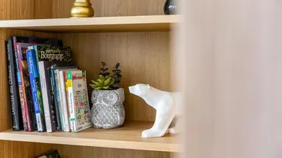 Bibliothèque dans la maison de vacances