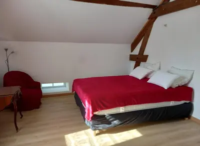 Un ou plusieurs lits dans un hébergement de l'établissement L'Ouche Grillée-Charming renovated countryside cottage-Wifi gratuit