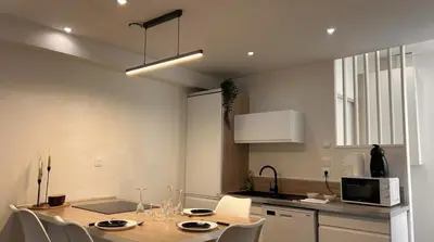 Cuisine ou kitchenette dans l'établissement L'élégant Central - Cosy
