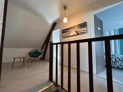 Un ou plusieurs lits dans un hébergement de l'établissement Maison de vacances avec terrasse - 6 personnes