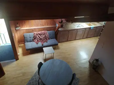 Cuisine ou kitchenette dans l'établissement Le Loft