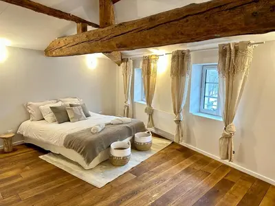 Un ou plusieurs lits dans un hébergement de l'établissement LE LOFT, 85m2, Hyper-centre