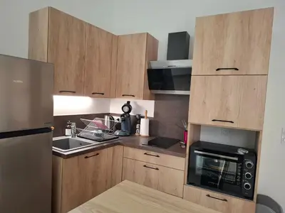 Cuisine ou kitchenette dans l'établissement Chez Babeth