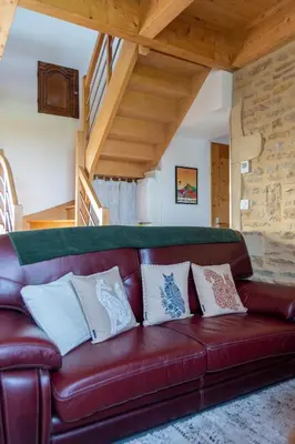 Coin salon dans l'établissement Vignes et Sentiers - Charming Stone House for 4