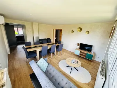 Coin salon dans l'établissement La maison du Mont - 8 couchages