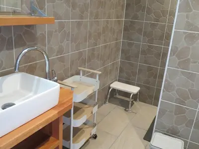 Salle de bains dans l'établissement Résidence Poulain