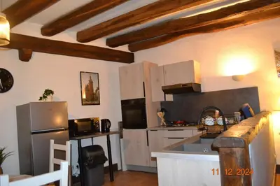 Cuisine ou kitchenette dans l'établissement Gîte Le Cabanac