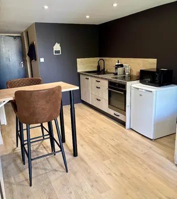 Cuisine ou kitchenette dans l'établissement Le Canal