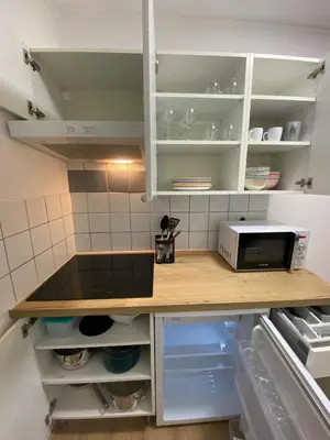 Cuisine ou kitchenette dans l'établissement Appartement au coeur de Dole