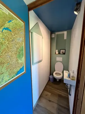 Salle de bains dans l'établissement l'oreille du pelerin - gite Arzack