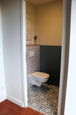 Salle de bains dans l'établissement La Bauderie