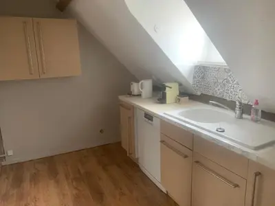 Cuisine ou kitchenette dans l'établissement Le Saint Georges