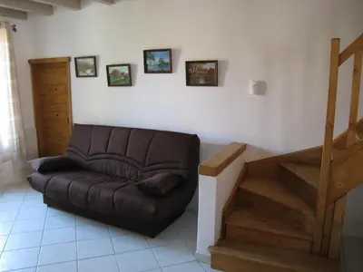 Coin salon dans l'établissement Gîte au calme