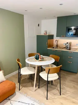 Cuisine ou kitchenette dans l'établissement Dijon city center Le Terracotta