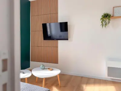 Télévision ou salle de divertissement dans l'établissement L'Emeraude