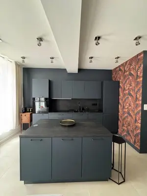 Cuisine ou kitchenette dans l'établissement F3 quartier historique, parking gratuit, vue Saône
