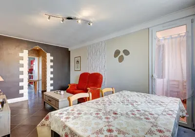 Un ou plusieurs lits dans un hébergement de l'établissement La Lune - Appt avec balcon