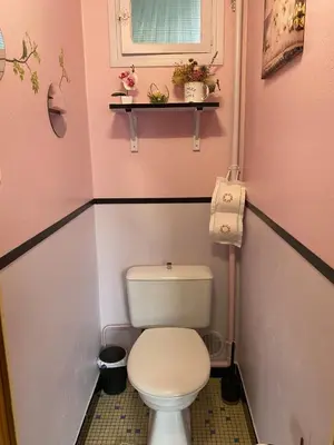 Salle de bains dans l'établissement Vintage house Chez la Marcelle