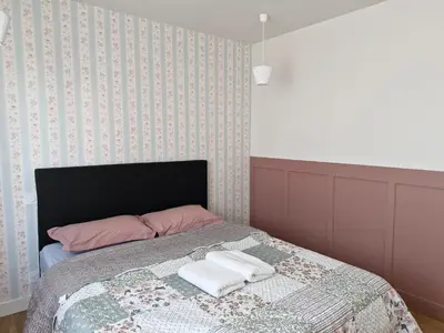 Un ou plusieurs lits dans un hébergement de l'établissement maison à la campagne