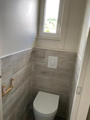 Salle de bains dans l'établissement Chalet Iris