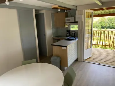 Cuisine ou kitchenette dans l'établissement Chalet Iris