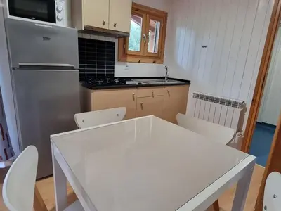 Cuisine ou kitchenette dans l'établissement Chalet Accessible avec Terrasse - 5 Pers - API-1-52-283