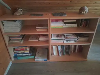 Bibliothèque dans le chalet