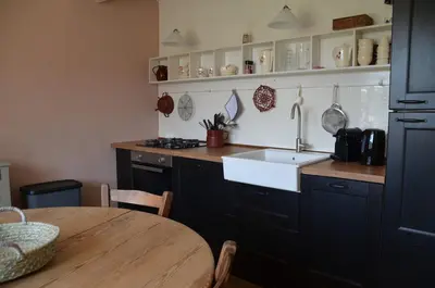 Cuisine ou kitchenette dans l'établissement Chateau de Salorges - Farmgite