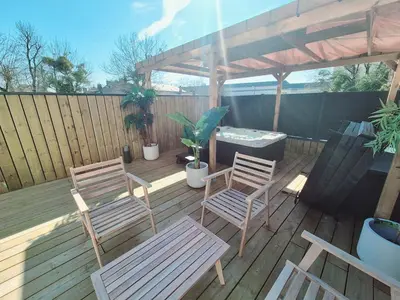 Balcon ou terrasse dans l'établissement Appartement Spa et Terrasse