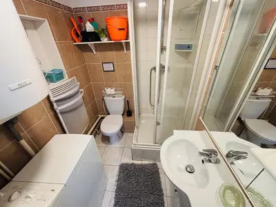 Salle de bains dans l'établissement Le petit studio - 1 chambre - Proche Gare TGV et RCEA