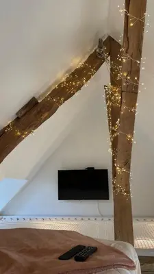 Télévision ou salle de divertissement dans l'établissement Le loft insolite