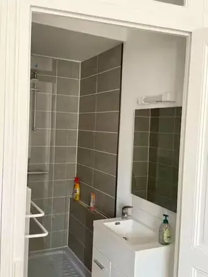 Salle de bains dans l'établissement T3 centre ville avec clim