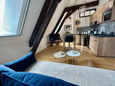 Cuisine ou kitchenette dans l'établissement Le petit Lemullier, hypercenter