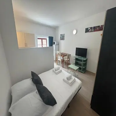 Télévision ou salle de divertissement dans l'établissement Studio Le Verdun et La République