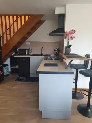 Cuisine ou kitchenette dans l'établissement Maison de campagne
