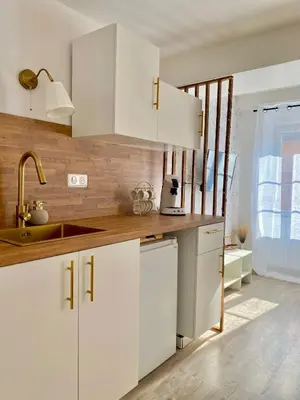 Cuisine ou kitchenette dans l'établissement L escapade dorée