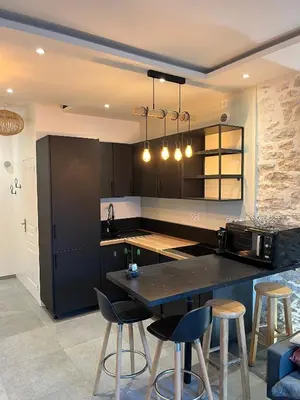 Cuisine ou kitchenette dans l'établissement Moutarde & Elégance de Dijon