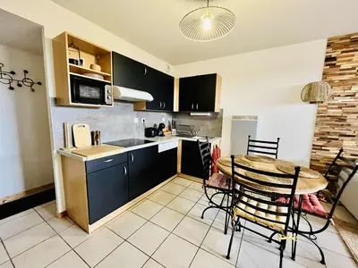 Cuisine ou kitchenette dans l'établissement Le Clos du Green