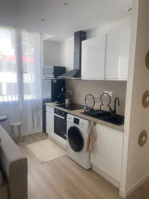 Cuisine ou kitchenette dans l'établissement Appartement Jacuzzi proche Cité Gastronomique