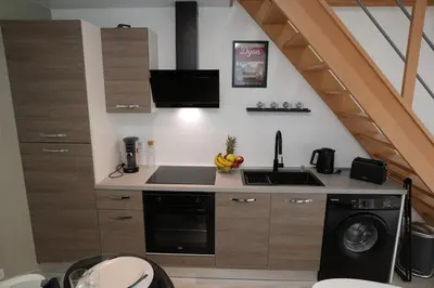 Cuisine ou kitchenette dans l'établissement Le Gary cosy, studio climatisé, Dijon centre