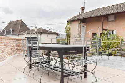 Balcon ou terrasse dans l'établissement L'Aligoté - T3 95m2, terrasse 40m2 & parking privé