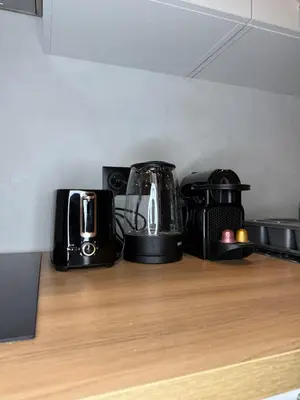 Cuisine ou kitchenette dans l'établissement Pause détente au centre de Mâcon