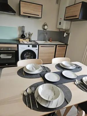 Cuisine ou kitchenette dans l'établissement Appartement T2