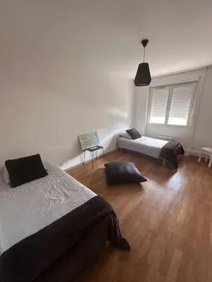 Un ou plusieurs lits dans un hébergement de l'établissement Appartement spacieux