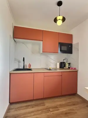 Cuisine ou kitchenette dans l'établissement Cozy La Rocade apartment with free parking